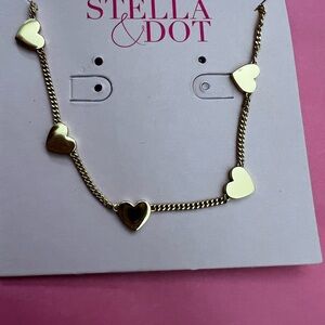 Stella & Dot Gold Heart Charm Necklace